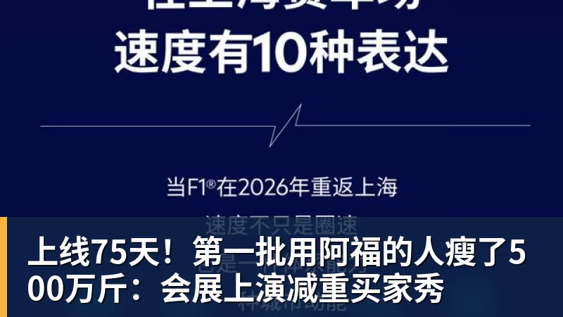 杏彩体育上线75天！第一批用阿福的人瘦了500万斤：会展上演减重买家秀
