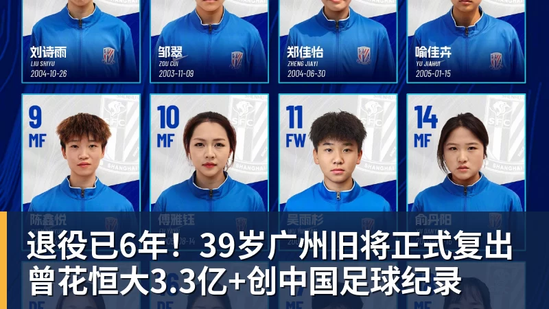 杏彩体育退役已6年！39岁广州旧将正式复出 曾花恒大3.3亿+创中国足球纪录